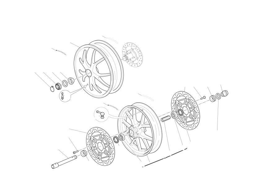 Front and rear wheels