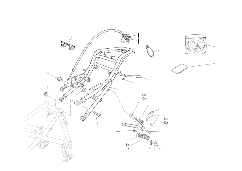 REAR SUBFRAME - REAR FOOTRESTS