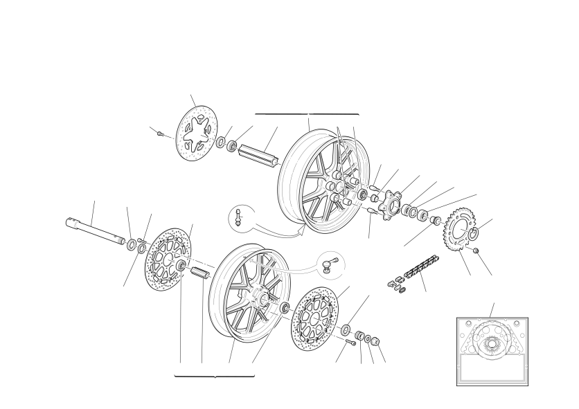 FRONT AND REAR WHEELS