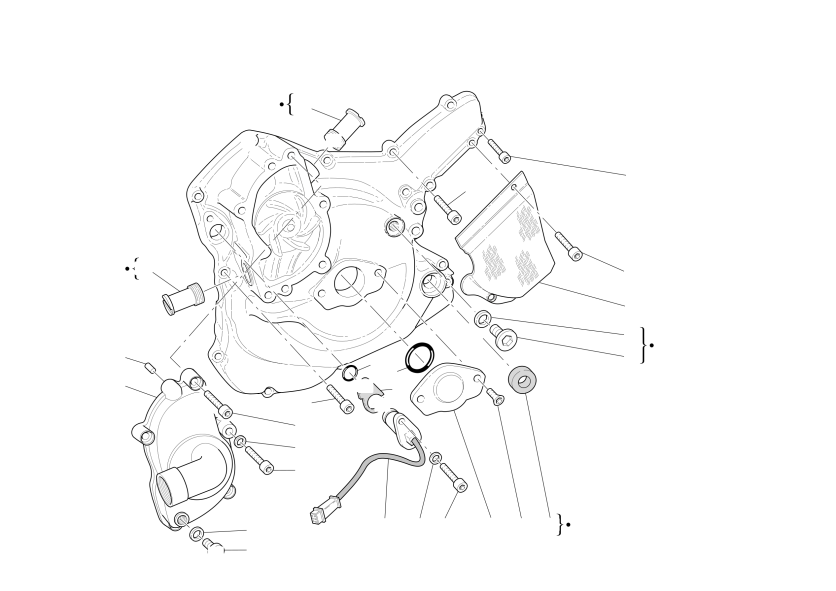 Water pump-altr-side crnkcse cover