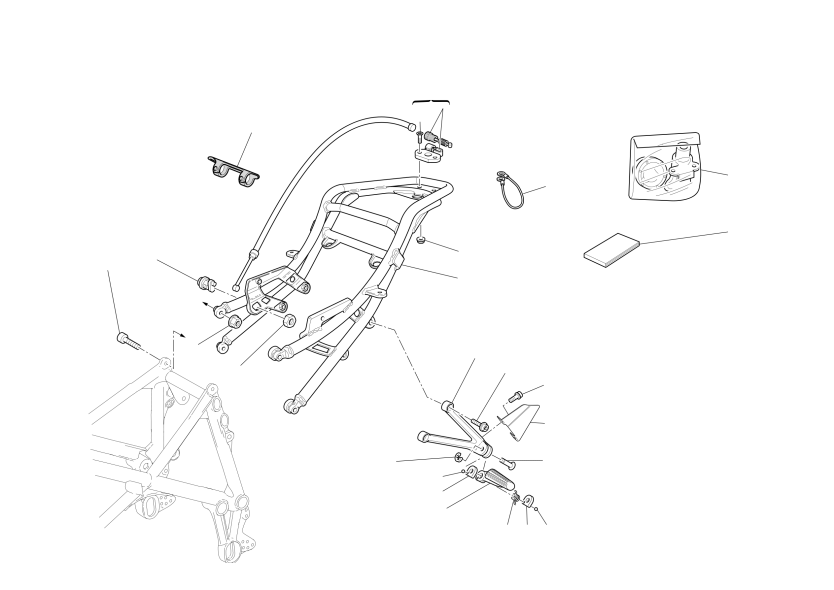 REAR FRAME (bip)-REAR FOOT RESTS