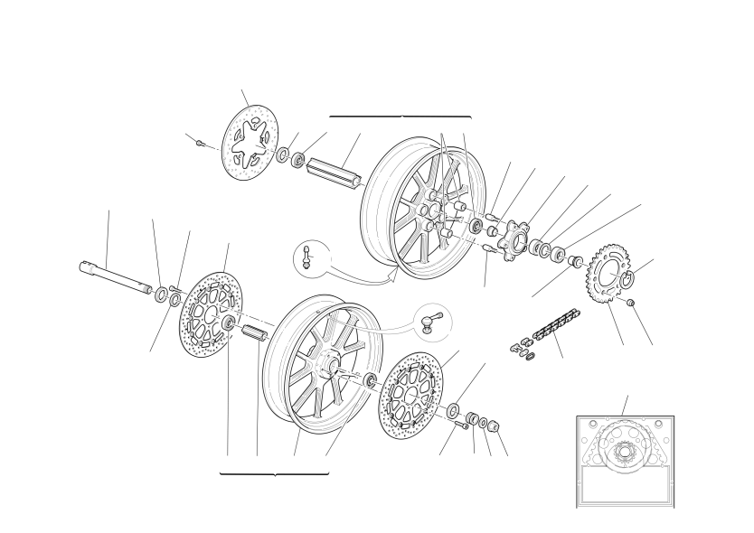 FRONT AND REAR WHEELS