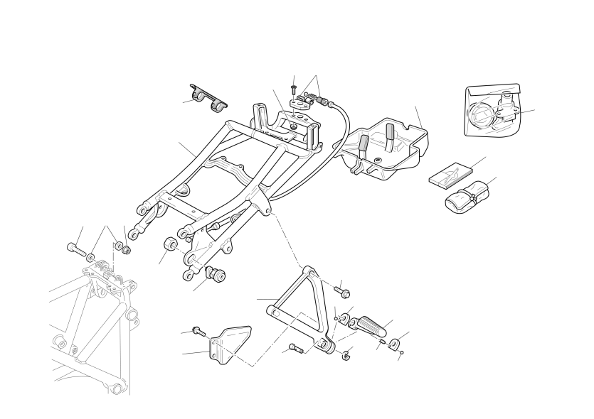 REAR FRAME - REAR FOOT RESTS