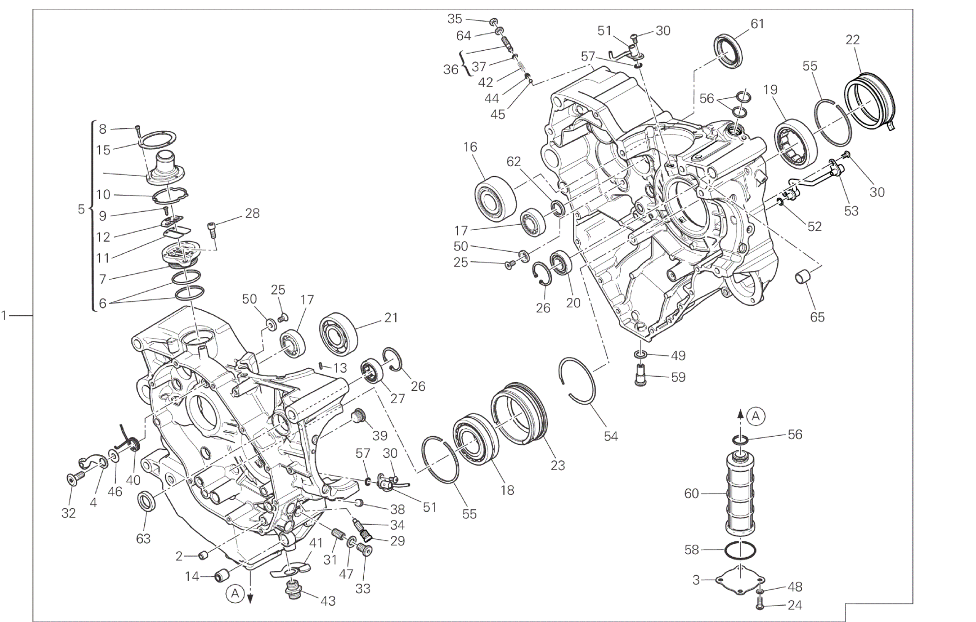 HALF-CRANKCASES PAIR