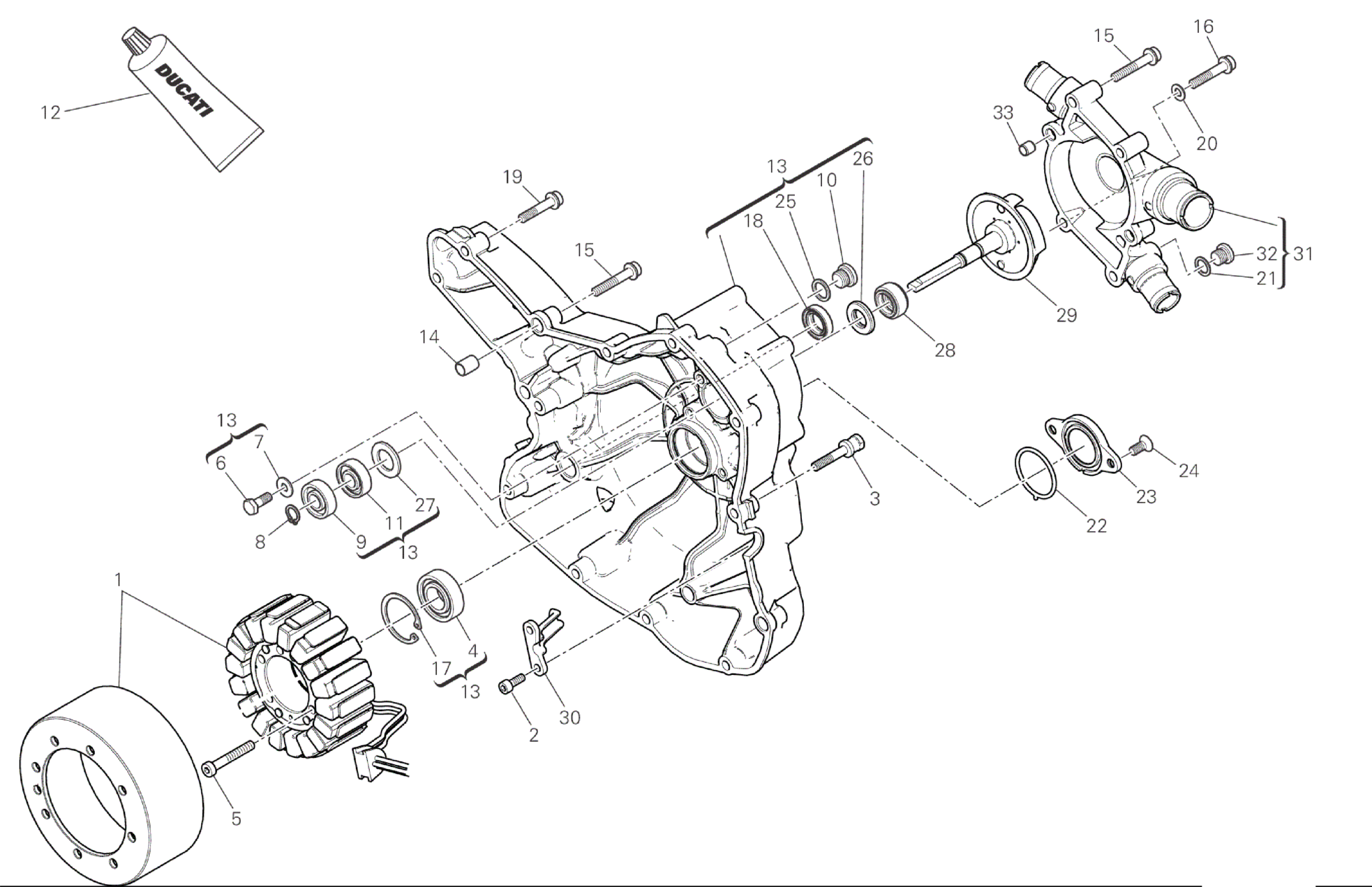 WATER PUMP-ALTR-SIDE CRNKCSE COVER