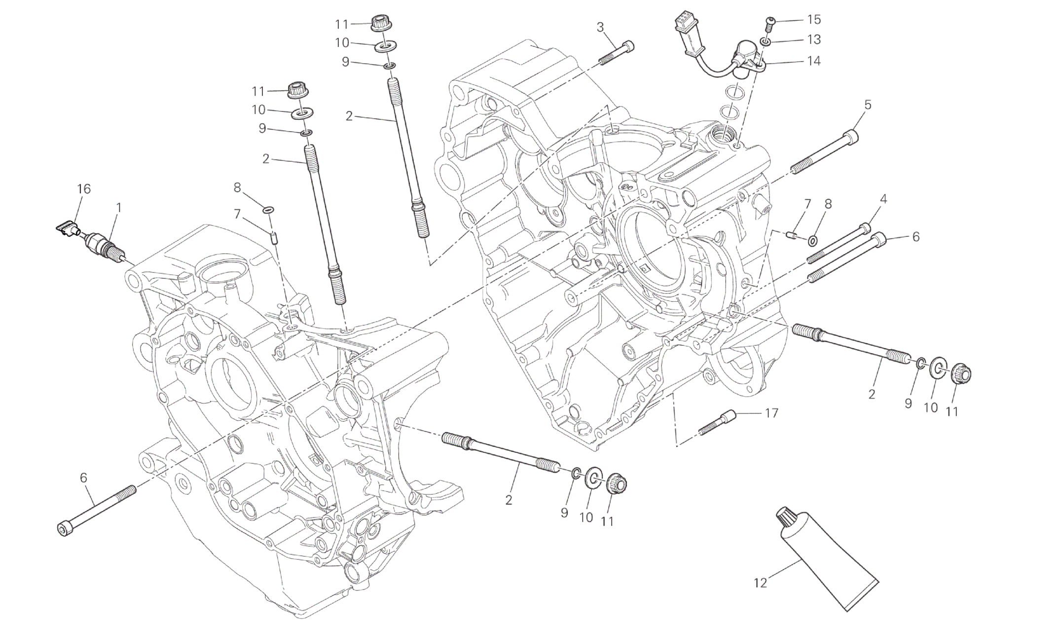 HALF-CRANKCASES PAIR