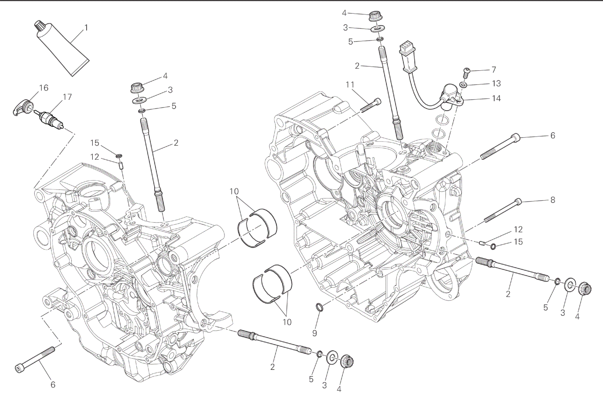 HALF-CRANKCASES PAIR