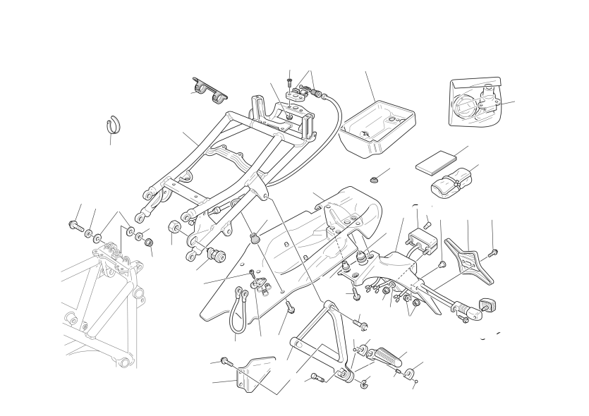 REAR FRAME-REAR FOOT RESTS