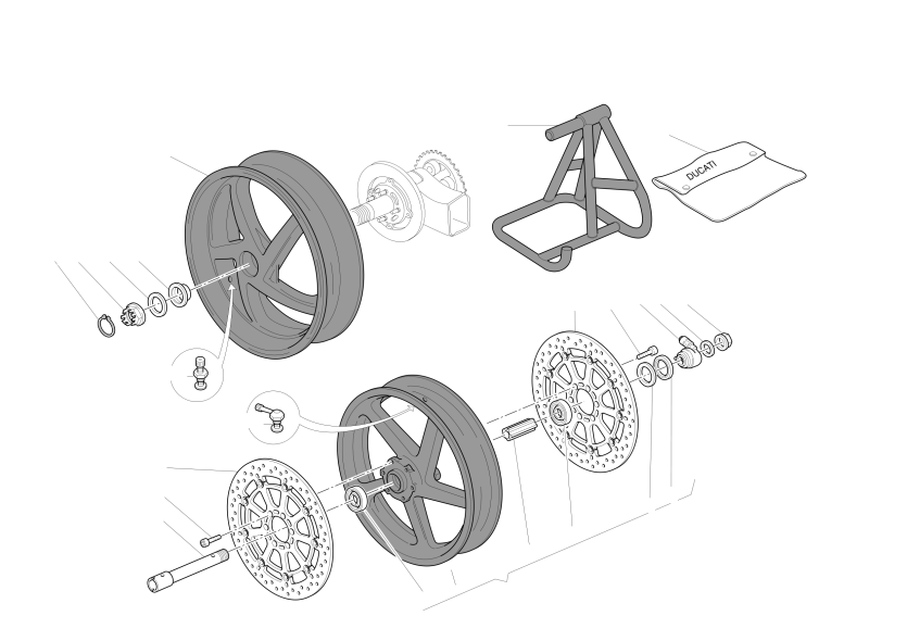 FRONT AND REAR WHEELS