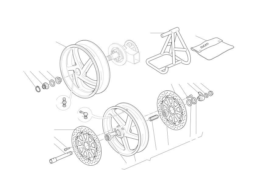 FRONT AND REAR WHEELS