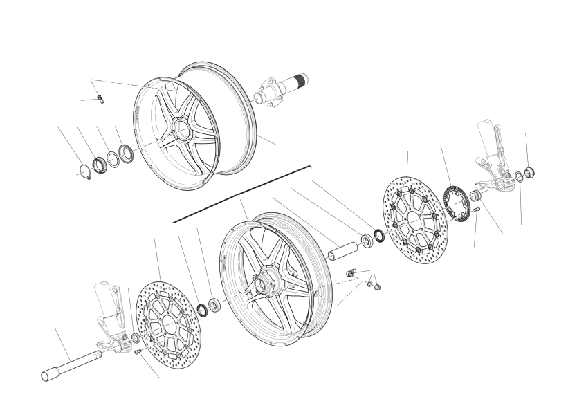 Front and rear wheels