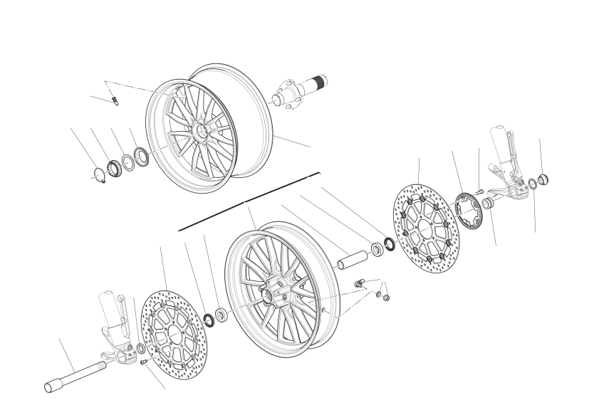 Front and rear wheels