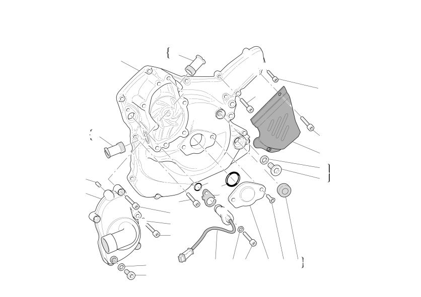 Water pump-altr-side crnkcse cover