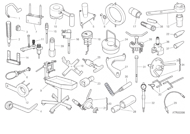 01A WORKSHOP SERVICE TOOLS, ENGINE (1/3)

