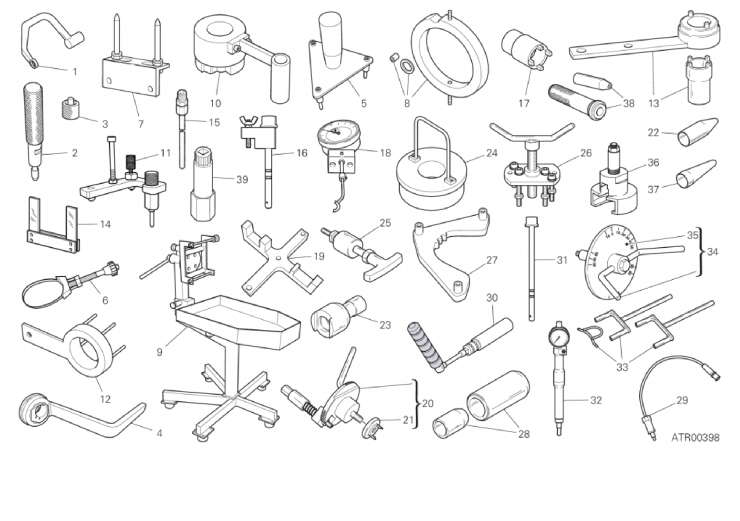 01A WORKSHOP SERVICE TOOLS, ENGINE (1/3)
