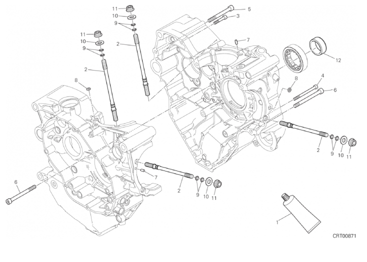 10A HALF-CRANKCASES PAIR (17/18)
