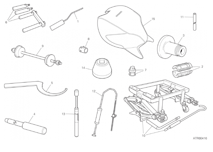 01B WORKSHOP SERVICE TOOLS, FRAME (2/3)
