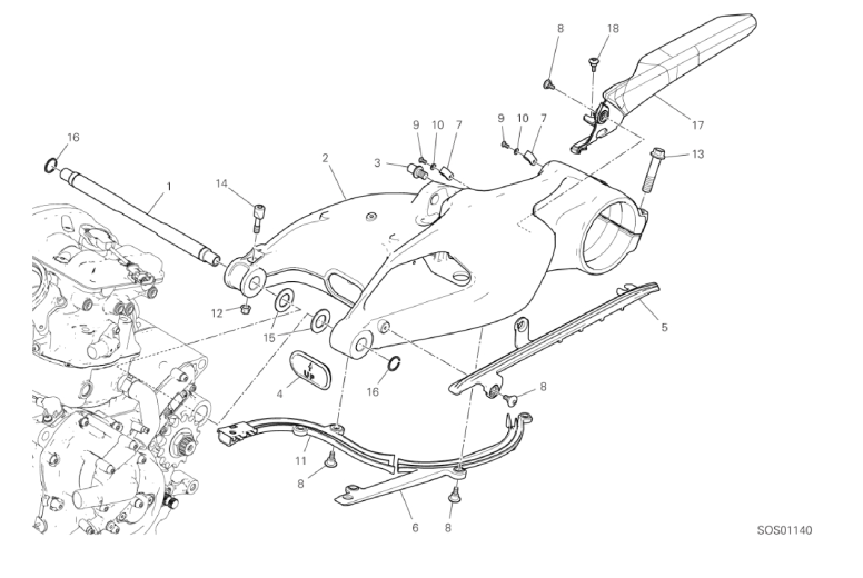 18A REAR SWINGING ARM (5/43)
