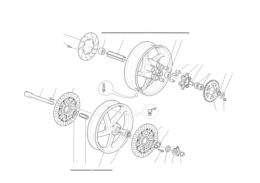 FRONT AND REAR WHEELS