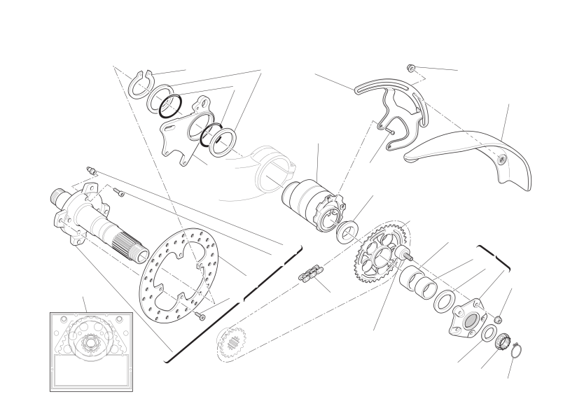 Rear wheel axle