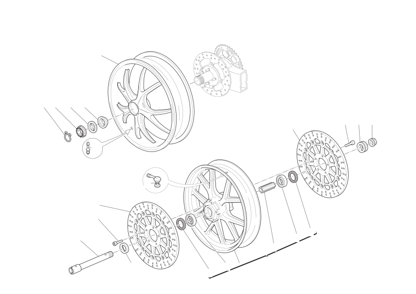 Front and rear wheels