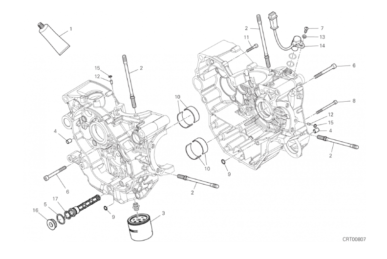 09B HALF-CRANKCASES PAIR (12/17)
