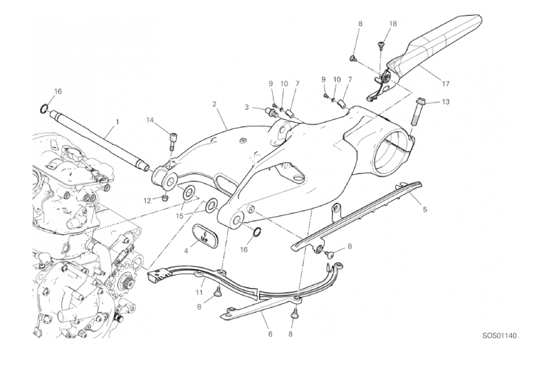 18A REAR SWINGING ARM (5/43)
