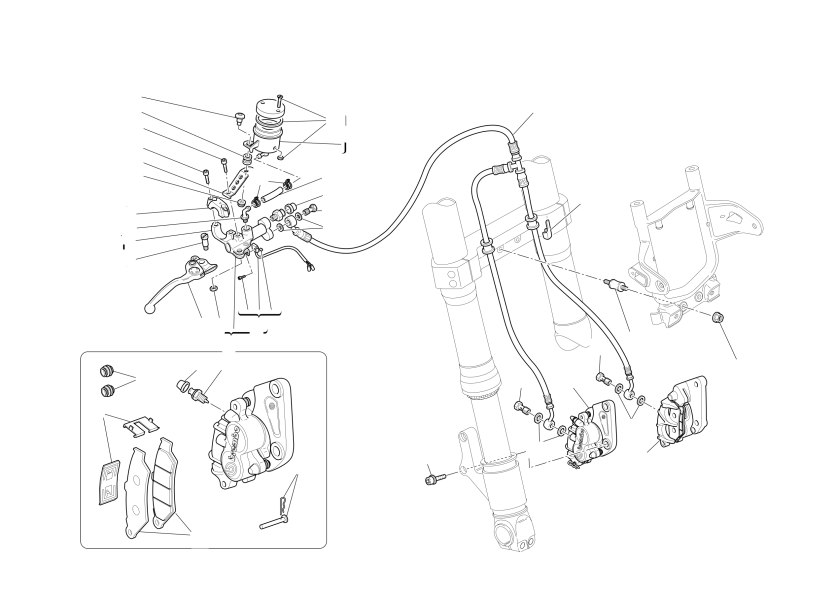 Front hydraulic brake