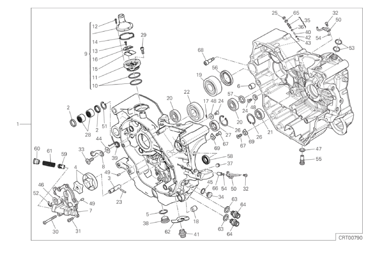 09A HALF-CRANKCASES PAIR (11/19)