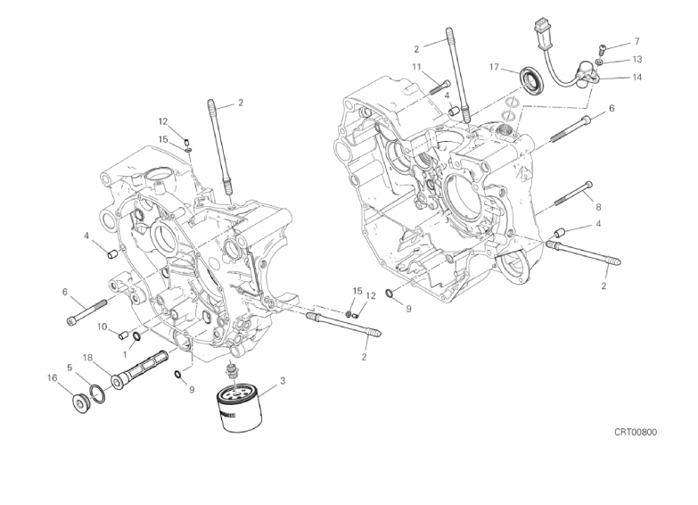 09B HALF-CRANKCASES PAIR (11/17)