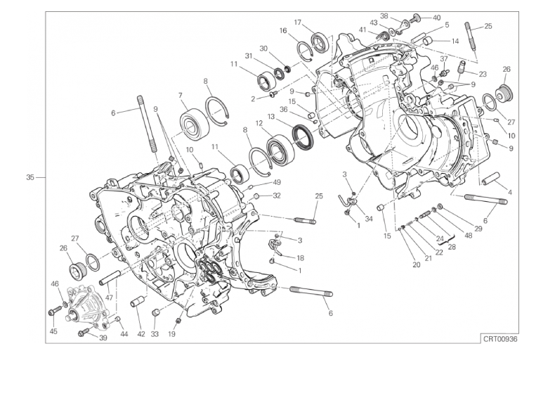 09A HALF-CRANKCASES PAIR (12/19)