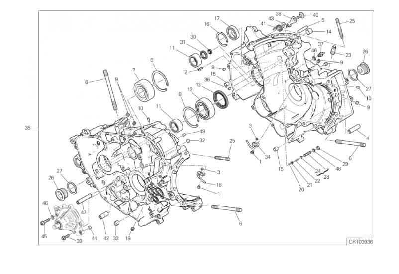 09A HALF-CRANKCASES PAIR (12/19)