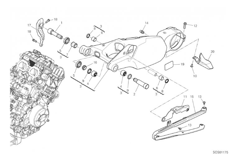 19A REAR SWINGING ARM (7/46)