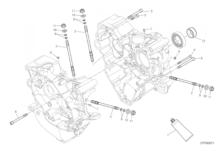 10A HALF-CRANKCASES PAIR (17/18)