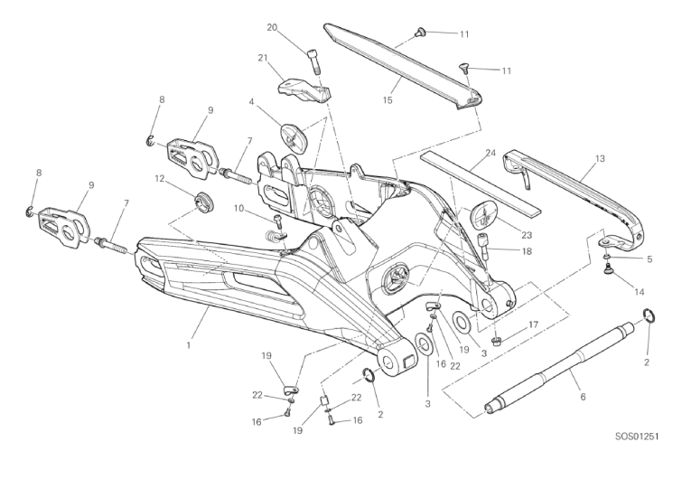 19A REAR SWINGING ARM (5/35)