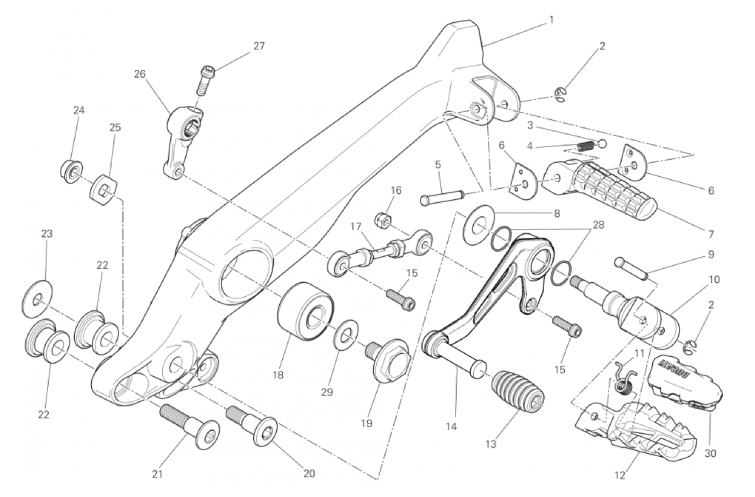 FOOTRESTS, LEFT 