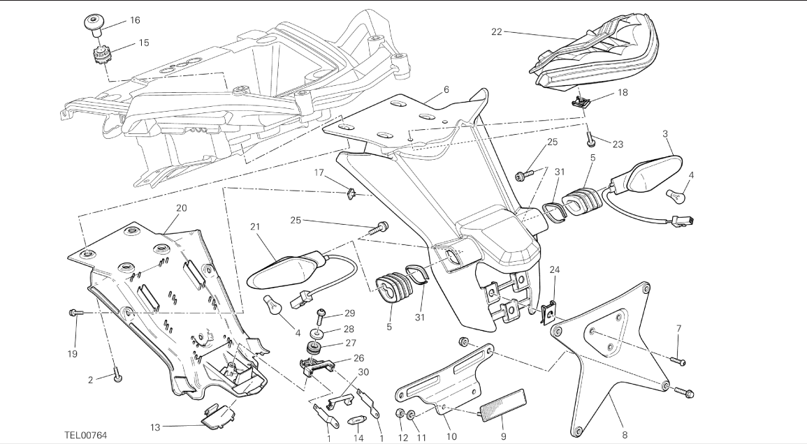 NUMBER PLATE HOLDER - TAIL LIGHT, EUR, FRA, JAP, THA