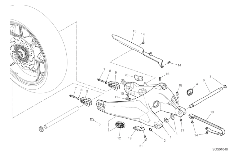 19A REAR SWINGING ARM (6/32)