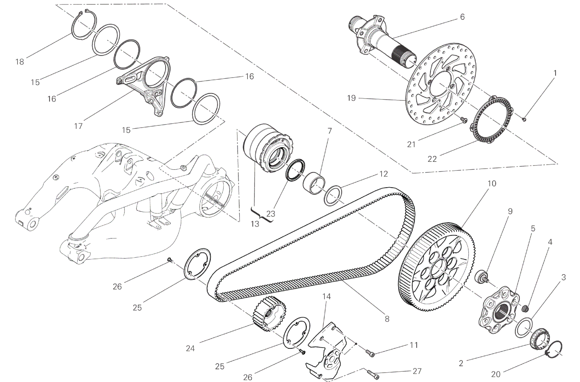 HUB, REAR WHEEL