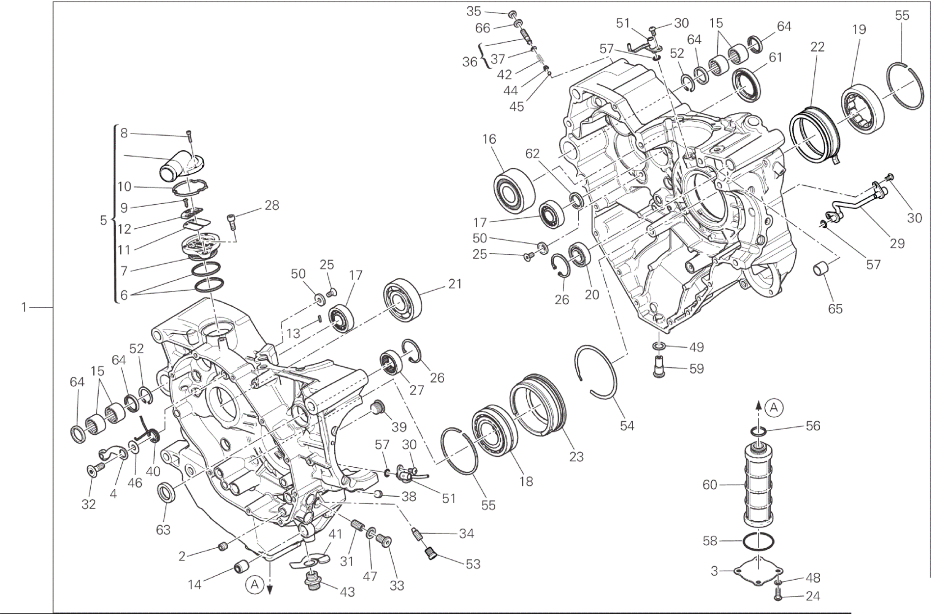 HALF-CRANKCASES PAIR