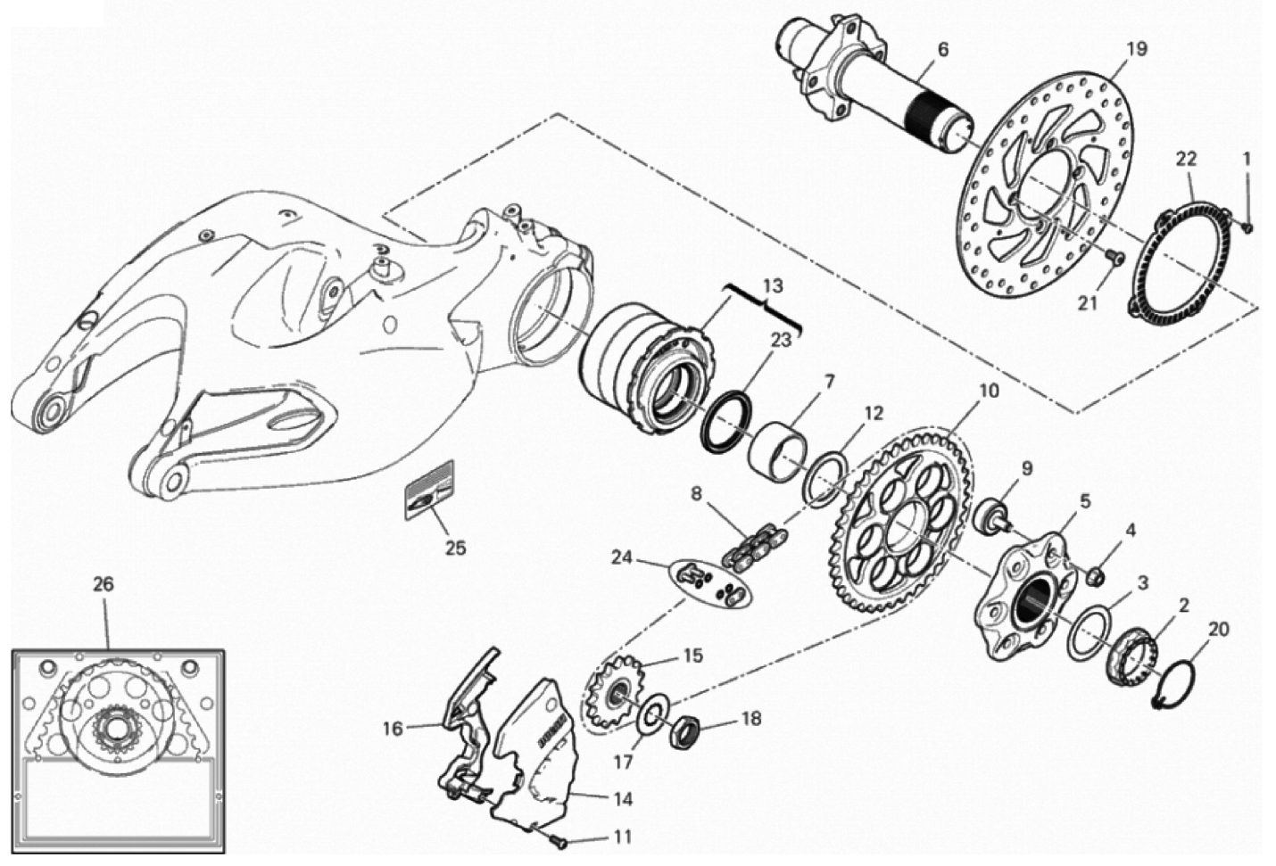 HUB, REAR WHEEL