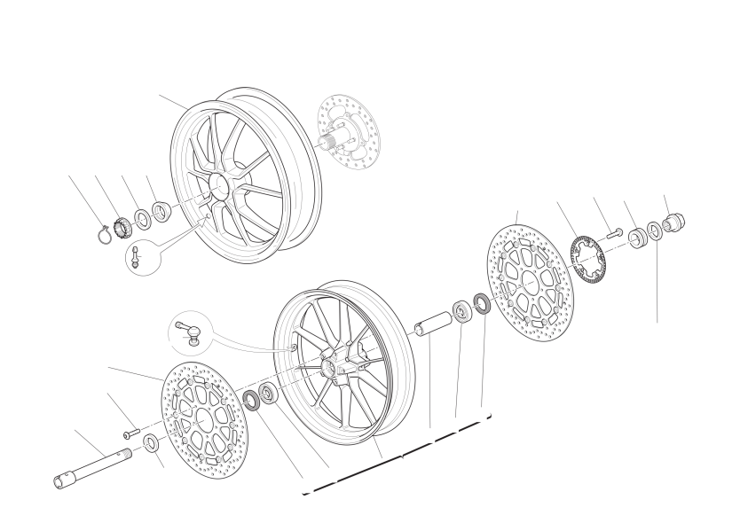 Front and rear wheels