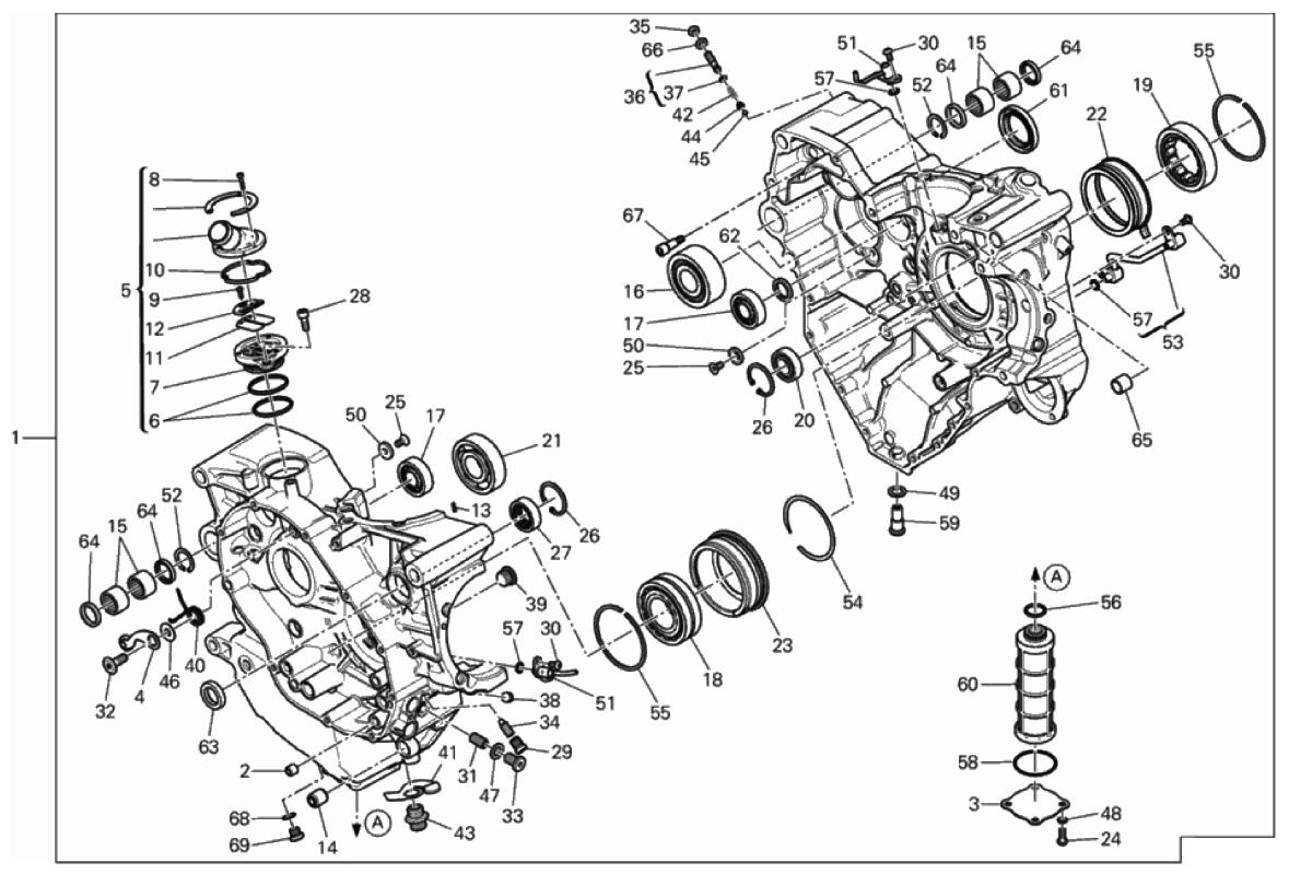 HALF-CRANKCASES PAIR 