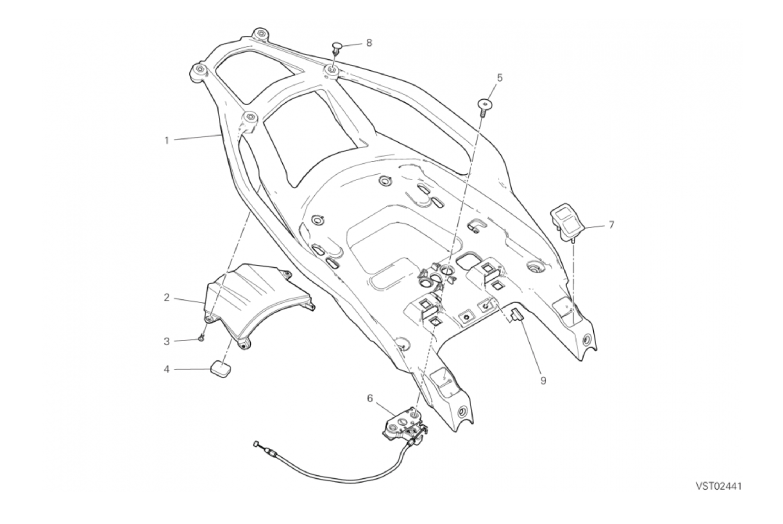 37H PILLION RIDER GRIP REAR (53/54)