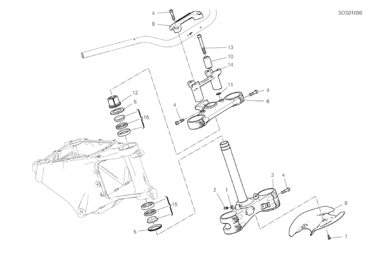 18A STEERING HEAD BASE ASSEMBLY (3/54)