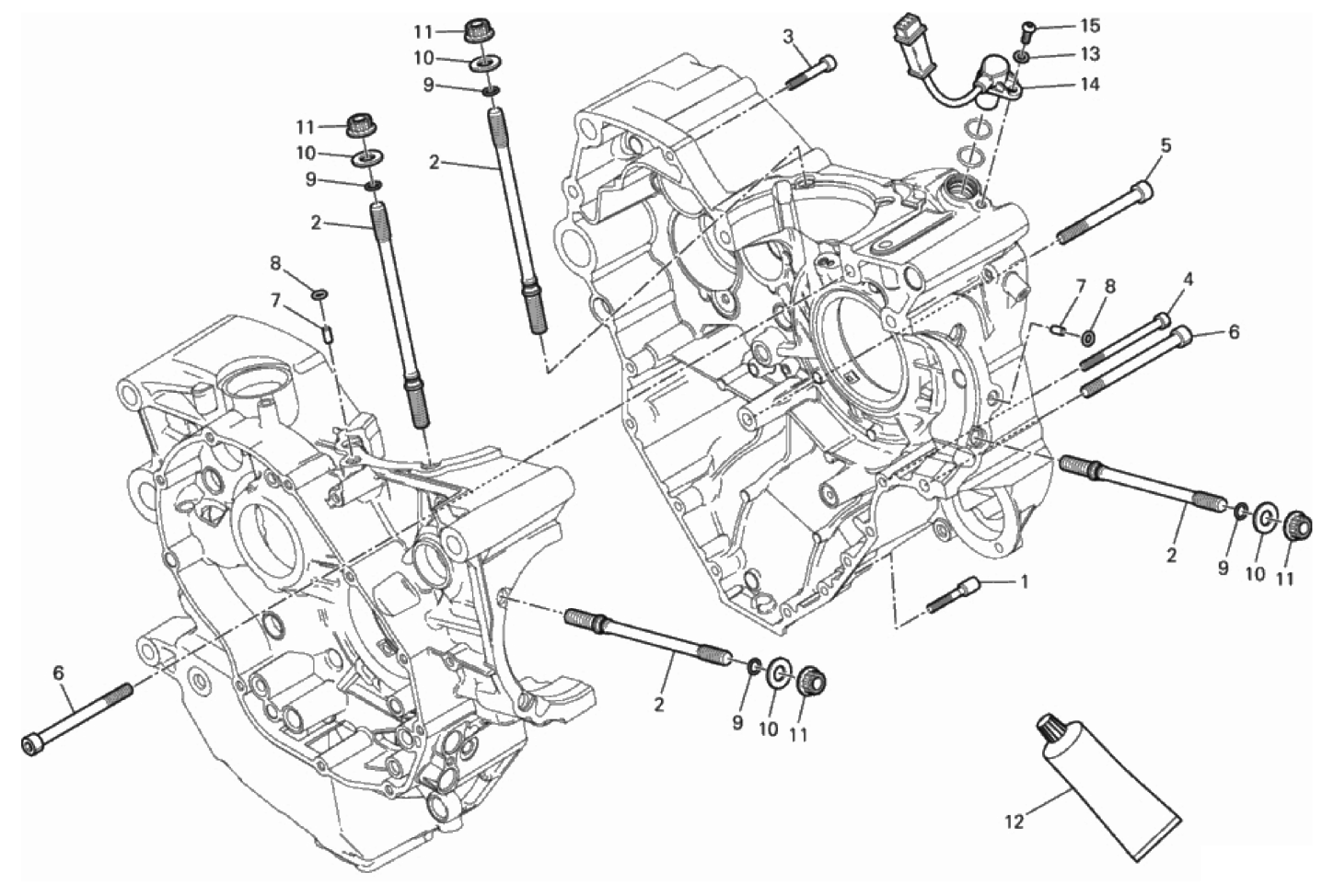 HALF-CRANKCASES PAIR