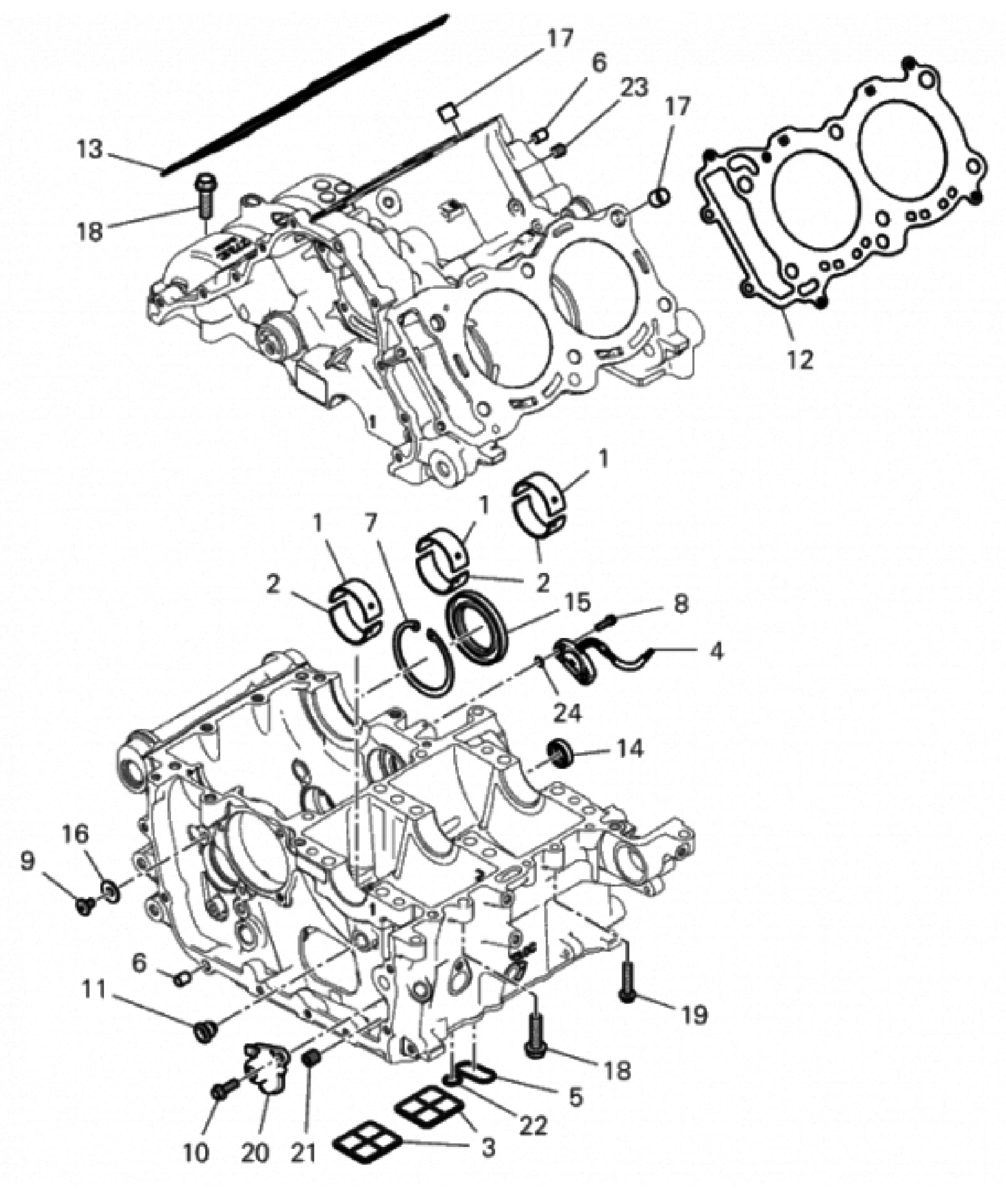 HALF-CRANKCASES PAIR