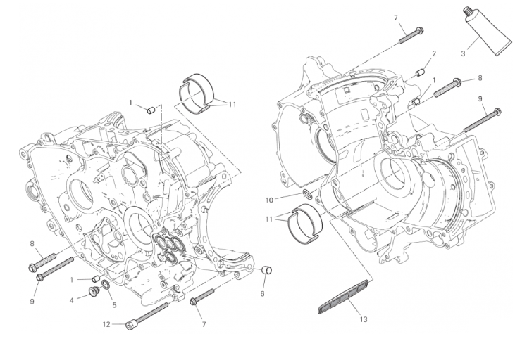 HALF-CRANKCASES PAIR 