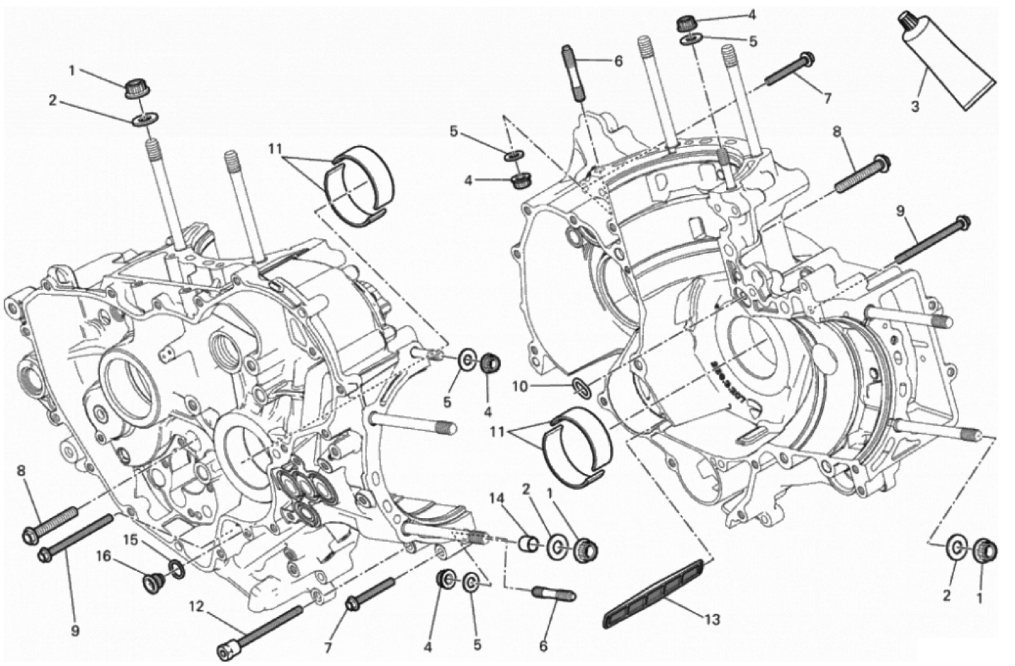 HALF-CRANKCASES PAIR