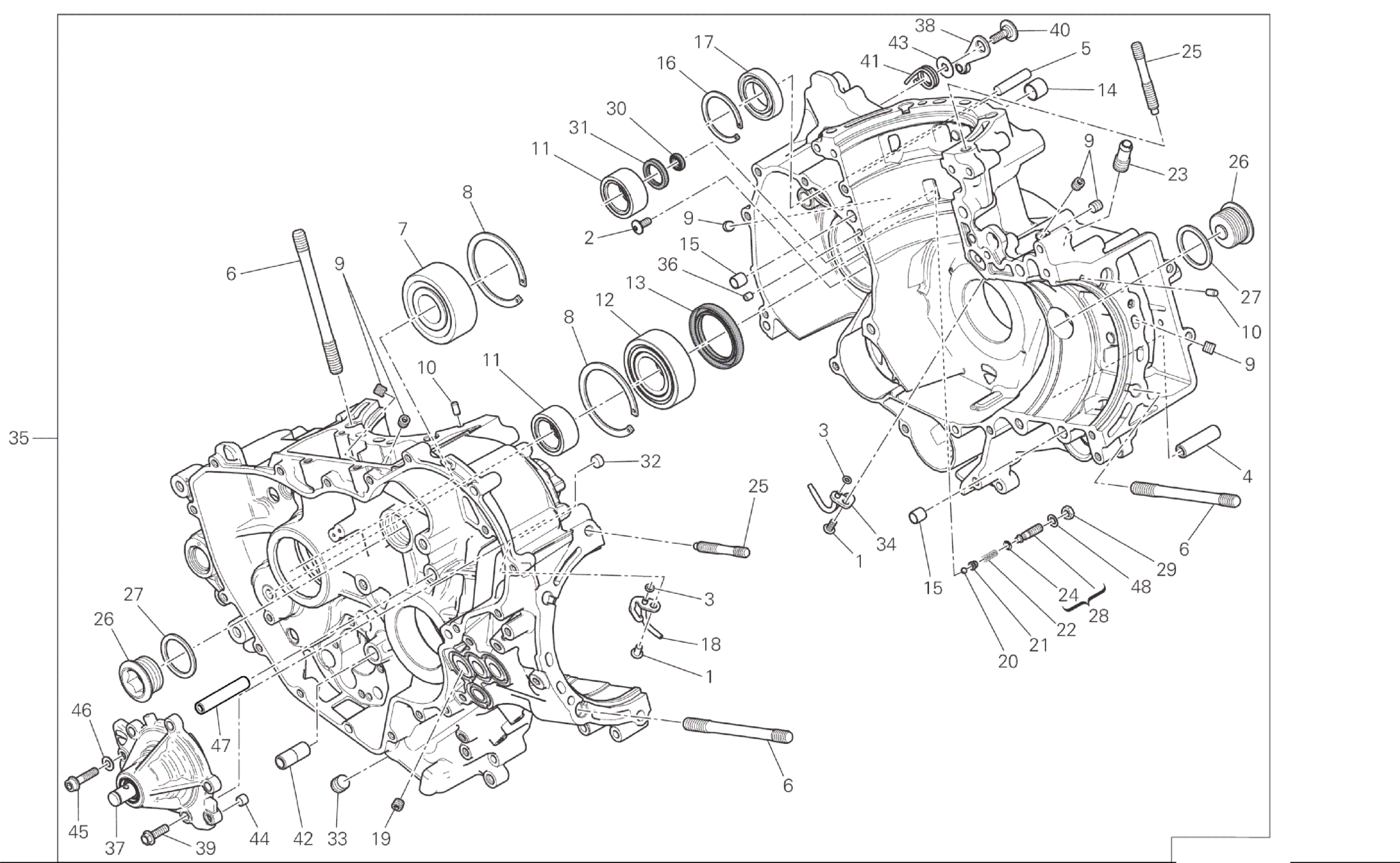 HALF-CRANKCASES PAIR